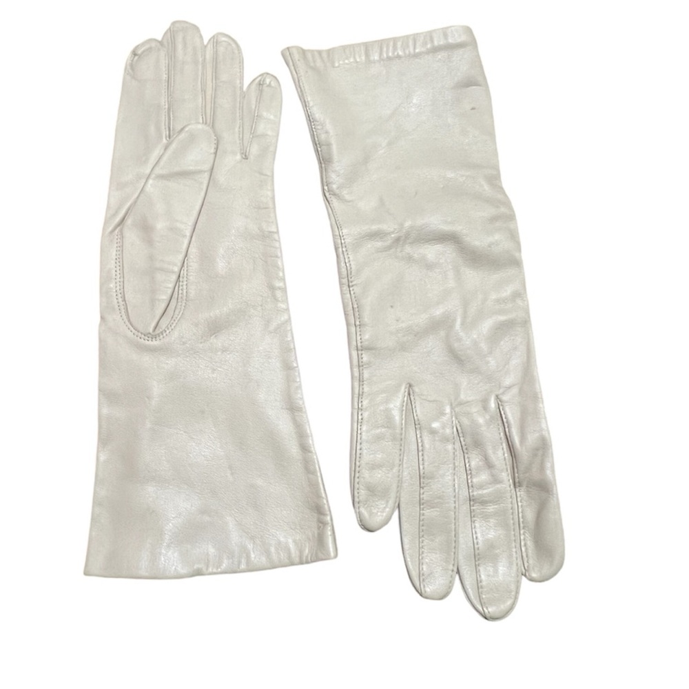 Vintage Raalte Ivory Silk Lined Butter Soft Deerskin Gloves Sz 6.5